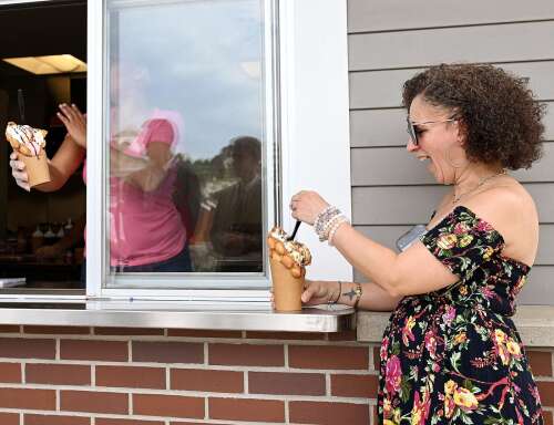 Inaugural ice cream cone served up at Norwich waterfront shop