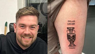 'I'm pretty confident': England fan gets 'Euro 2024 winners' tattoo days before match even starts