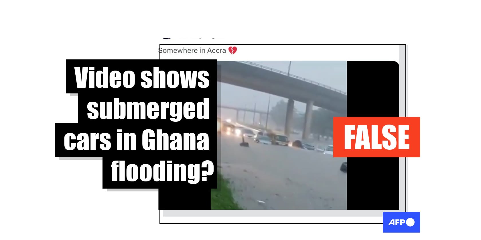 Clip showing a flooded road was filmed in Nigeria, not Ghana