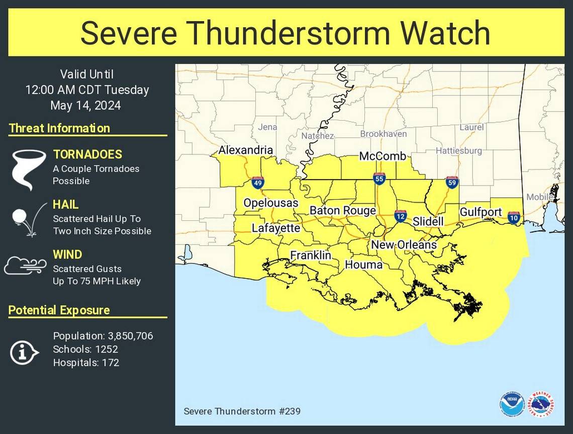 MS Coast under severe thunderstorm, flood watches that could last through the night