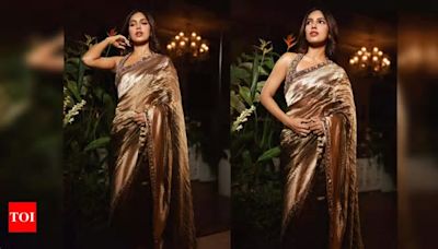 Bhumi Pednekar's Mocha gold silk sari is perfect for a summer wedding