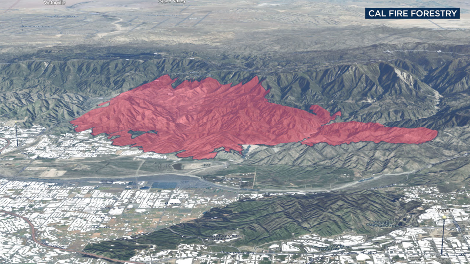 Line Fire maps show fire zone, evacuations, road closures as blaze continues to burn near Highland