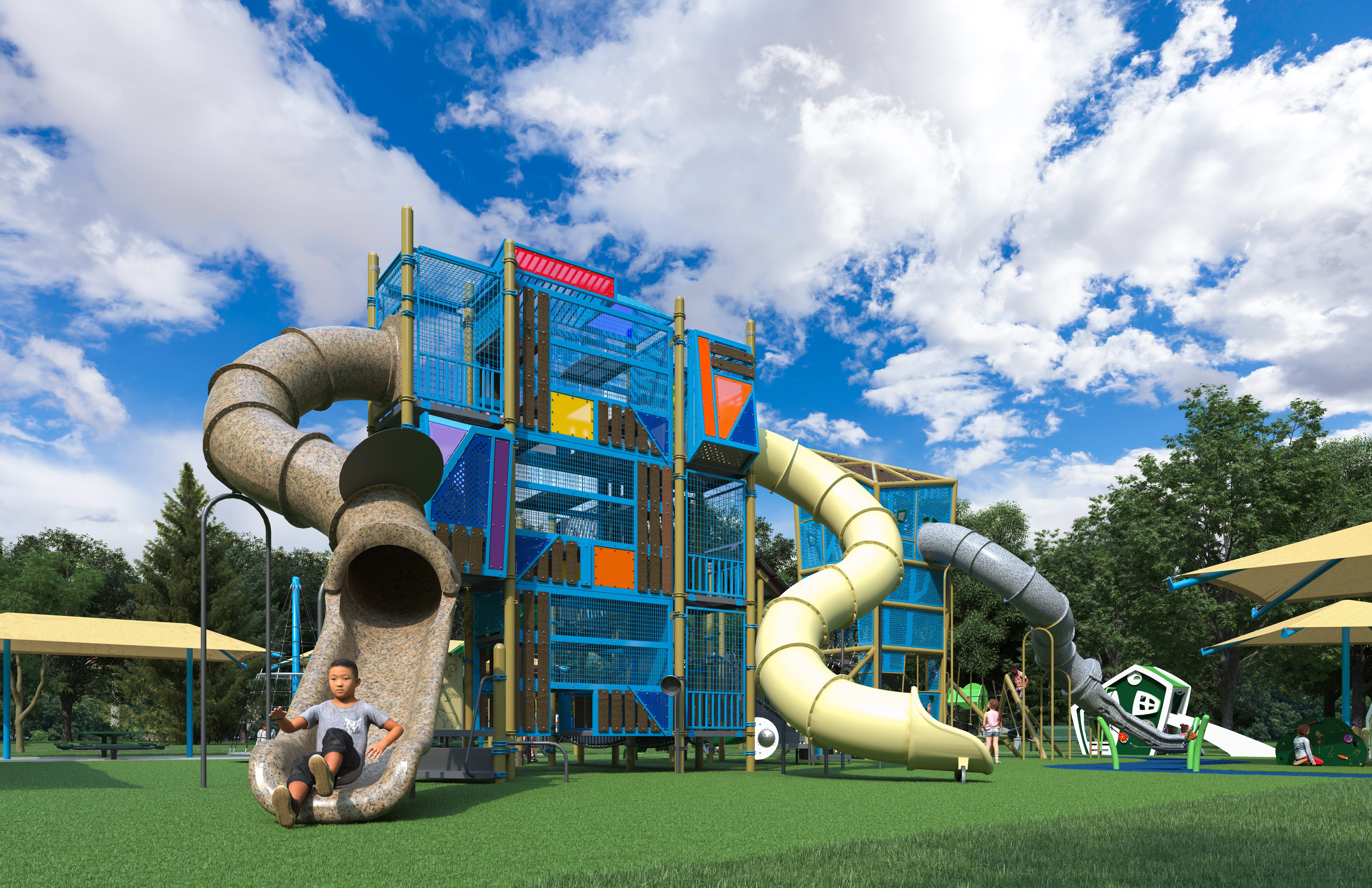 Centennial Park's main playground gets new equipment and more shade in Waukee this fall