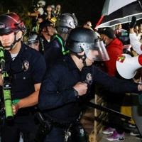 Police face off with pro-Palestinian students at the University of California, Los Angeles