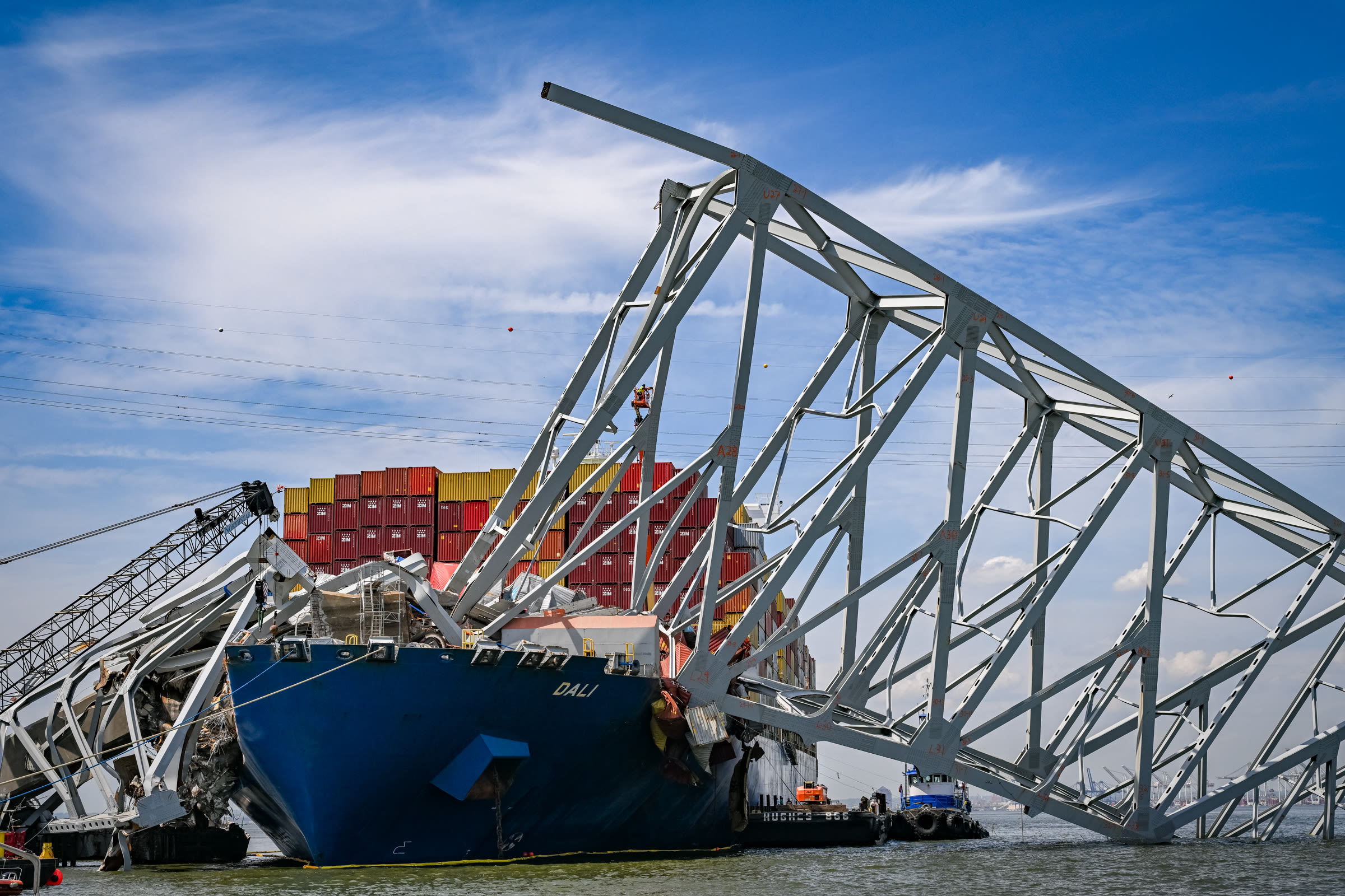 Key Bridge collapse: Recovery team prepares to remove large piece of bridge from Dali