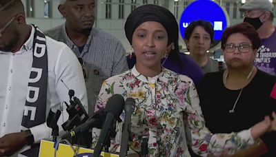 MSP Airport workers, U.S. Rep. Omar highlight need for affordable health insurance