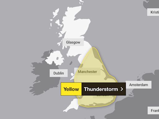 Maps show where thunderstorms will hit UK today