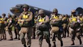 Parachutists fly from Duxford Air Show to D-Day commemorations in Normandy