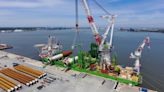 Heavy-lift vessel departs to install Dominion Energy offshore wind monopiles