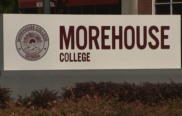 Students protesting at Morehouse College ahead of Biden commencement speech