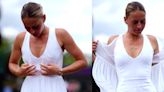 A Ukrainian tennis star played Wimbledon in a $298 version of her wedding dress — take a look