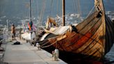 Viking ship navigating seafarers' ancient routes berths in Adriatic