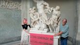 Climate protesters target the Vatican's Laocoon statue
