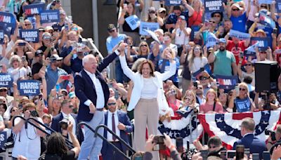 Kamala Harris and Tim Walz's campaign tour poster looks like its for a concert. It's by design.