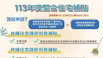 又有小確幸！高市自購與修繕住宅貸款補貼210萬與80萬至8月底 - 地產天下 - 自由電子報