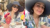 Preity Zinta Wouldn't Have Had A Chic European Summer Without Her Blue Floral Dress And Straw Hat