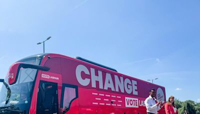 Labour’s deputy leader Angela Rayner’s battle bus comes to Bucks