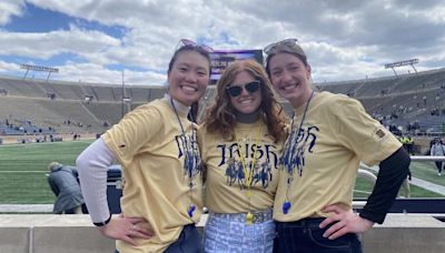 Richfield native is part of the first all-female led marching bands at Notre Dame