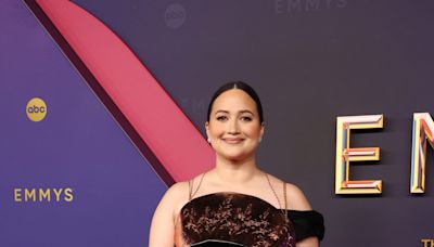 Lily Gladstone Interprets Red-Carpet Glamour With a Hammered Bronze Chest Plate at the 2024 Emmys