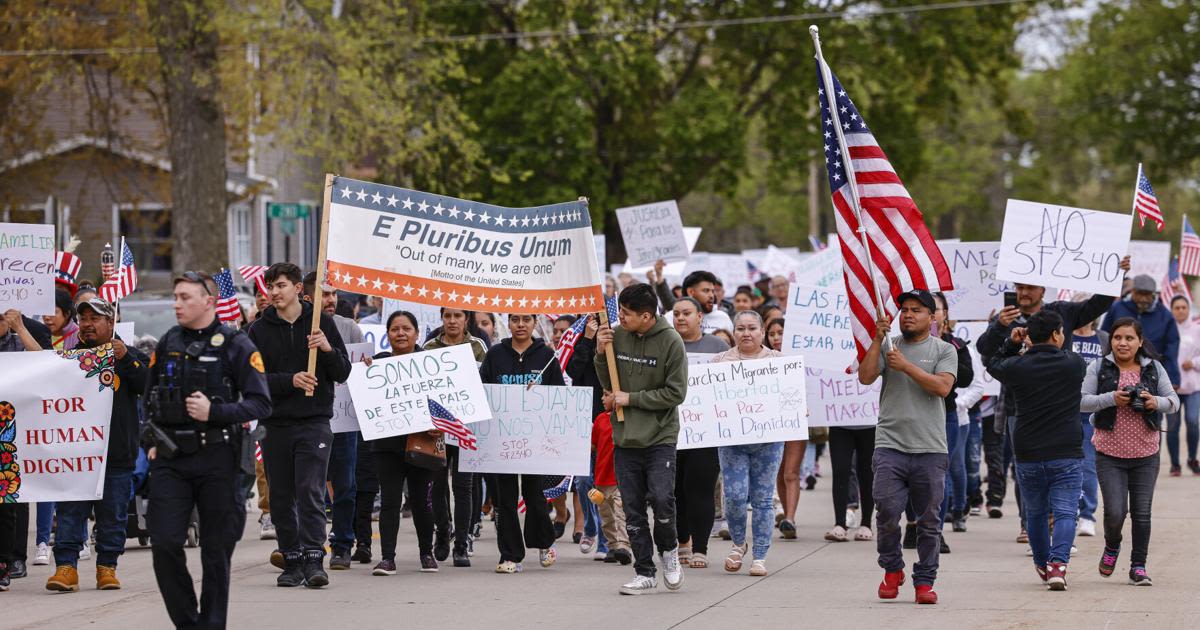 Cedar Valley residents protest new Iowa law that targets immigrants