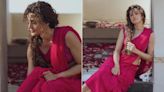 Taapsee Pannu's Red Saree Allows No Room For Monsoon Greys To Peep In