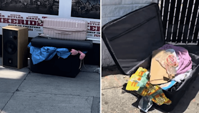 Hallan maletas “perdidas” en campamento de personas sin hogar en Hollywood