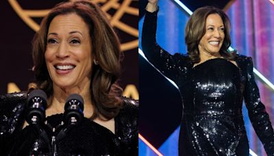 Kamala Harris Sparkles in Custom LaQuan Smith Dress at Congressional Black Caucus Foundation’s Phoenix Awards Dinner