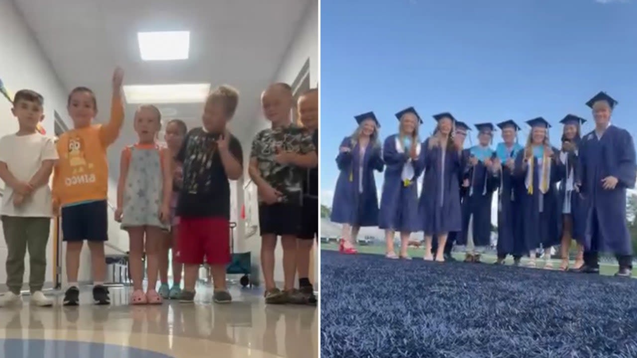 Tearjerking graduation video reaches millions as kindergarteners 'transform' into senior class: 'I'm bawling'