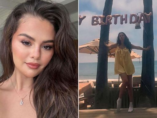 Selena Gomez Wears 'B' Necklace as a Nod to Boyfriend Benny Blanco in 32nd Birthday Post: 'Grateful'