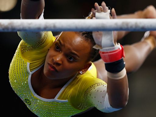 Gymnastics-Brazil's Andrade zones in on landing unprecedented vault