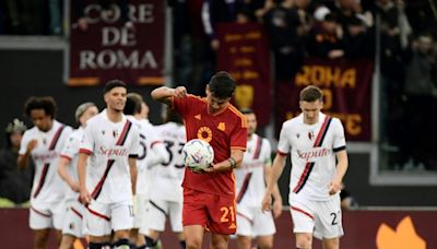 La Roma pierde en casa y ante Bolonia, rival directo en zona Champions