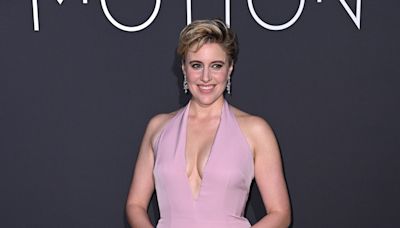 Greta Gerwig Winks to "Barbie" in a Custom Pink Gucci Gown at Cannes