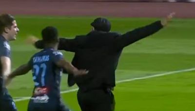 Watch manager's 'big Stavros Flatley energy' celebration after relegation escape