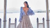 Manushi Chhillar Gave Her Sequin Falguni Shane Peacock Lehenga A Plush Touch With A Lavender Fur Coat