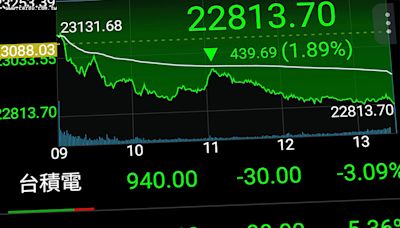 權值股下挫重擊台股 台積電市值失守25兆