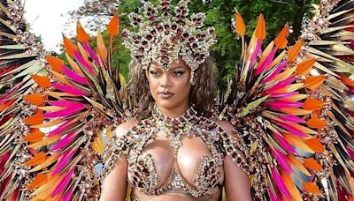 Rihanna Dazzles in Bejeweled, Curve-Baring Carnival Costume: See Her Look!