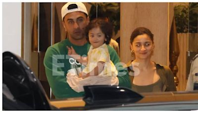 Raha Kapoor steals all the attention from Alia Bhatt and Ranbir Kapoor as they return home from Anant Ambani and Radhika Merchant's pre-wedding celebrations - Pics Inside...