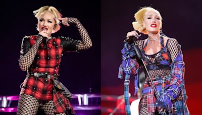 Gwen Stefani Rocks Coachella Weekend Two in Punk-inspired Plaid Bodysuit and Blazer