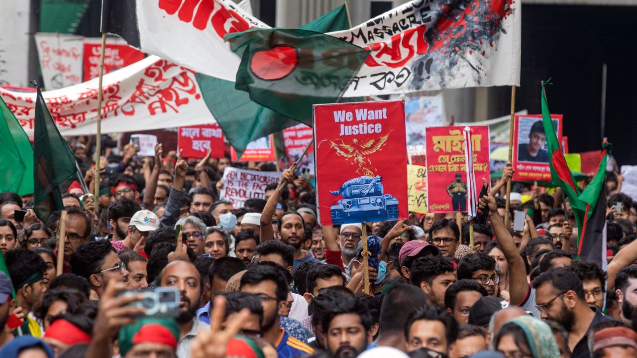 More protests in Bangladesh. This time against the PM demanding justice for 200 killed in violence