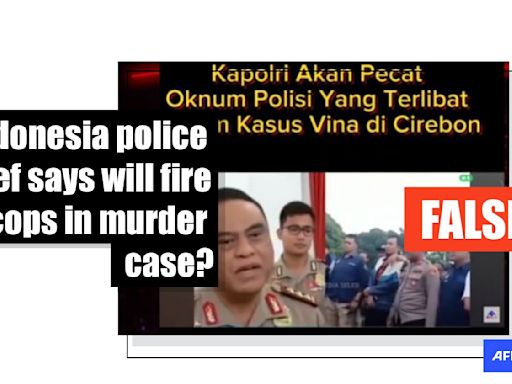 Video of Indonesia police chief on sacking corrupt cops falsely linked to murder probe