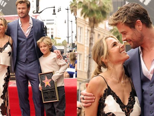 Chris Hemsworth’s Twin Sons & Wife Elsa Pataky Support Him at Walk of Fame Star Ceremony