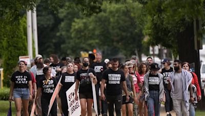 Police deploy pepper spray as crowd protesting Israel's war in Gaza marches to the U.S. Capitol