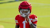 How Chiefs’ Xavier Worthy looked in first training camp day with Patrick Mahomes