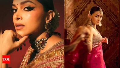 Deepika Padukone looks elegant in sikh empire-inspired choker, Alia Bhatt dons 160-year-old silk saree at Anant and Radhika's wedding | Hindi Movie News - Times of India