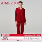 愛慕好事將近睡衣女紅品開衫長袖分身套裝家居服AM469081