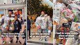 Wild viral video shows how one man spent a month wearing a suit made of all the trash he produced