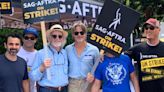 Chris Pine hits the SAG-AFTRA picket line with dad Robert Pine