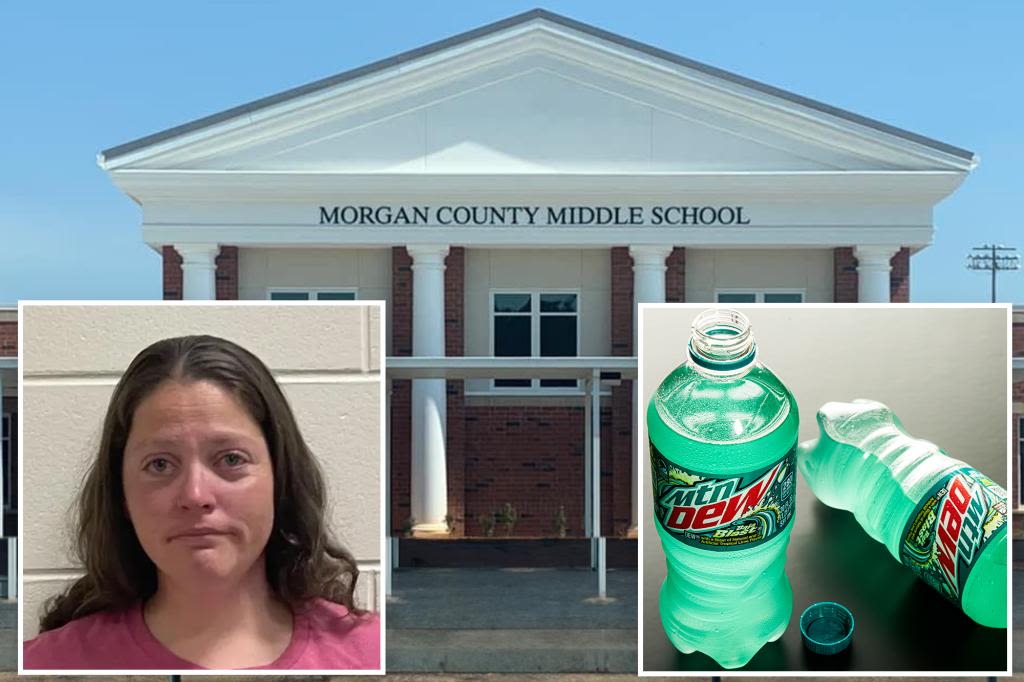 Drunk middle school teaching assistant arrested after student drank her vodka thinking it was Mountain Dew: police