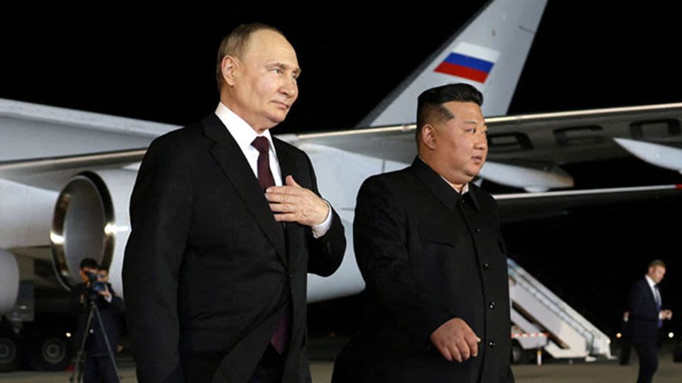 Russia’s Putin arrives in North Korea for rare trip as anti-West alignment deepens