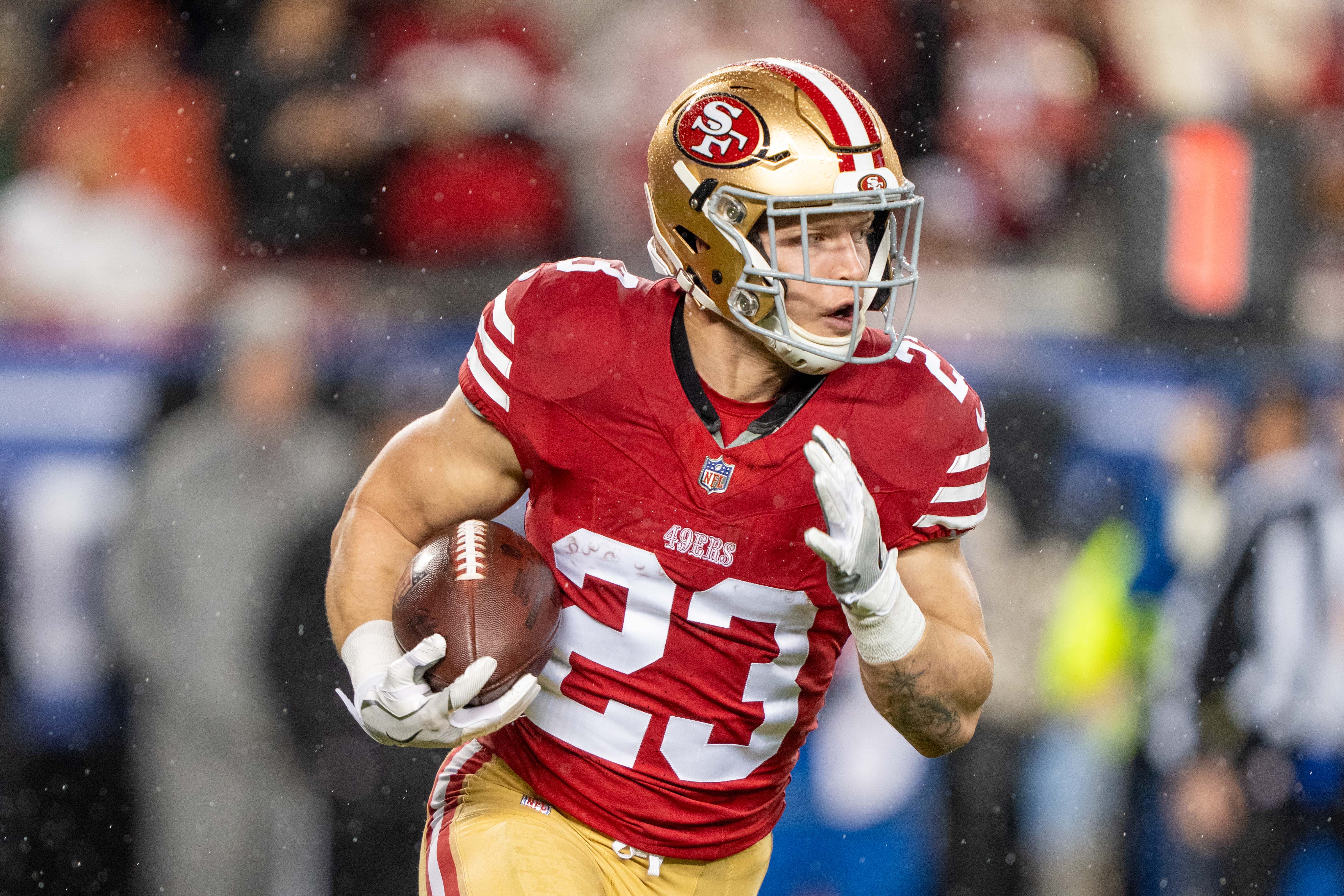 Christian McCaffrey is out for Monday's 49ers-Jets game with calf injury